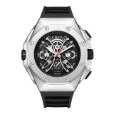 Ceas Barbati Lige 89111 Argintiu-Negru , Design Luxury, Functii Multiple, Afisaj Luminos, Rezistent la Apa 3ATM