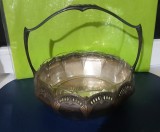F923-I-Fructiera Art Nouveau tip cosulet cu maner originala perioada cca 1900.