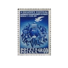 Polonia 1951 - 3-lea Festival Mondial al Tineretului la Berlin, neuzata