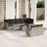 Gossi set canapele de gradina cu perne 10 piese gri deschis poliratan