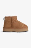 Emu Australia cizme de zăpadă din piele &icirc;ntoarsă Sharky Micro Flatform culoarea maro, W13304