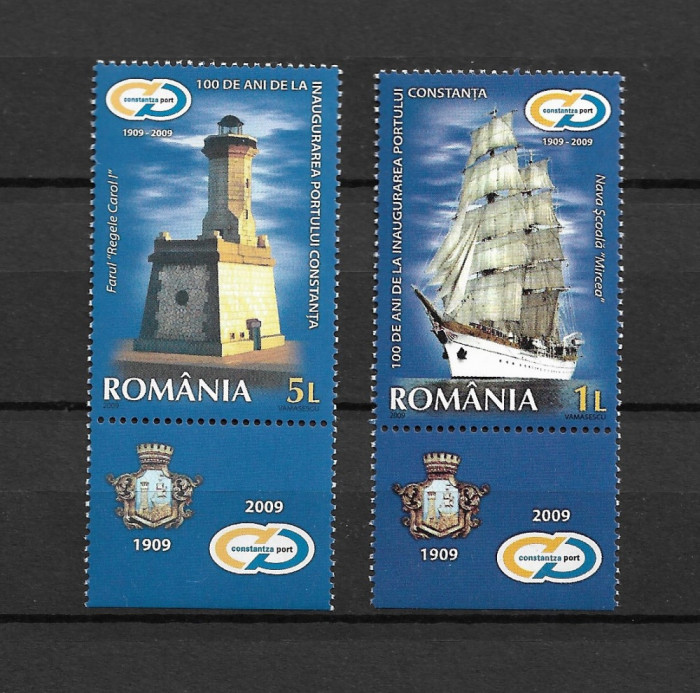 ROMANIA 2009 - PORTUL CONSTANTA 100 ANI, TABS 1, MNH - LP 1853d