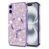 Husa premium iPhone 16 Techsuit Luxury Glitter MagSafe, mov deschis