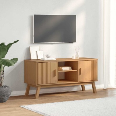 vidaXL Dulap TV &amp;bdquo;OLDEN&amp;rdquo;, maro, 114x43x57 cm, lemn masiv pin foto