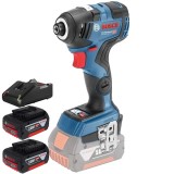 Bosch GDR 18 V-200 C + 1600A019S0 - Masina de insurubat cu impact 200 Nm M4-M12 + Set 2 acumulatori si incarcator Li-Ion 18 V 4 Ah