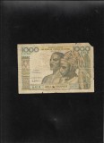 Rar! Statele Africii de Vest Senegal 1000 1.000 francs franci 1959(65) seria14783 uzata