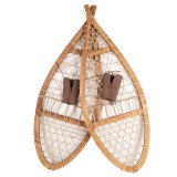 Cumpara ieftin Decoratiune perete lemn maro 106x39x8 cm
