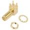 Soclu RP-SMA Tată Reverse Filet Lung 90&deg; 50&Omega; THT