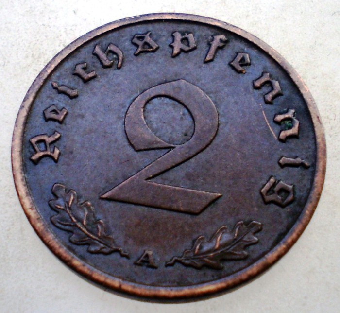 2.970 GERMANIA 2 REICHSPFENNIG 1937 A