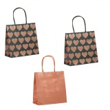 Set Pungi Cadou, Model Inimi și Dungi, Multicolor, Dimensiune 20x8x20cm, 3 Bucăți, Oem