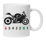 Cana alba personalizata &quot; Moto Shift&quot;, INOVATIX&reg;. 330ml, Oem