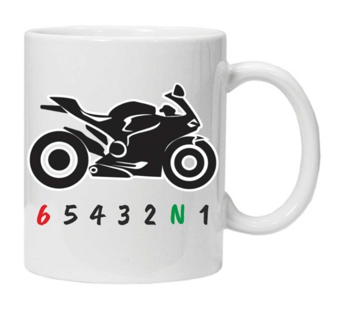 Cana alba personalizata &quot; Moto Shift&quot;, INOVATIX&reg;. 330ml
