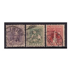 C2928 - Elvetia 1917 - Pro Juventute 3v.stampilat,serie completa,perfecta stare