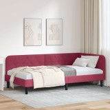 vidaXL Cadru de pat colțar cu headboard Roșu Vin 90 x 190 cm Catifea 42016600