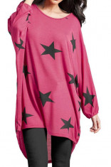 Bluza imprimata stelute Moda dama, roz, marimea L/XL foto