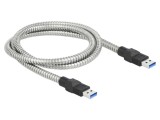 Cablu USB A dublu mufă 1m argintiu DELOCK 86775 24AWG 28AWG