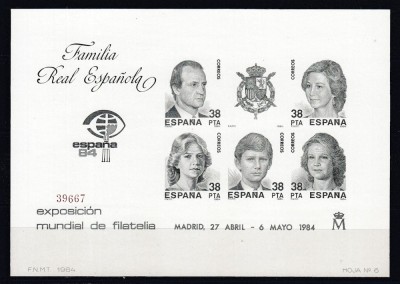 SPANIA 1984 EXPOZITIA INTERNATIONALA FILATELICA ESPANA&amp;rdquo;84 MADRID BLOC MNH foto