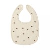 Baveta in Forma de U, Cyrax, din Bumbac, pentru Copii 0-12 Luni, Rezistenta la Apa, cu Capse, Model cu Stelute, 21x30 cm, Crem