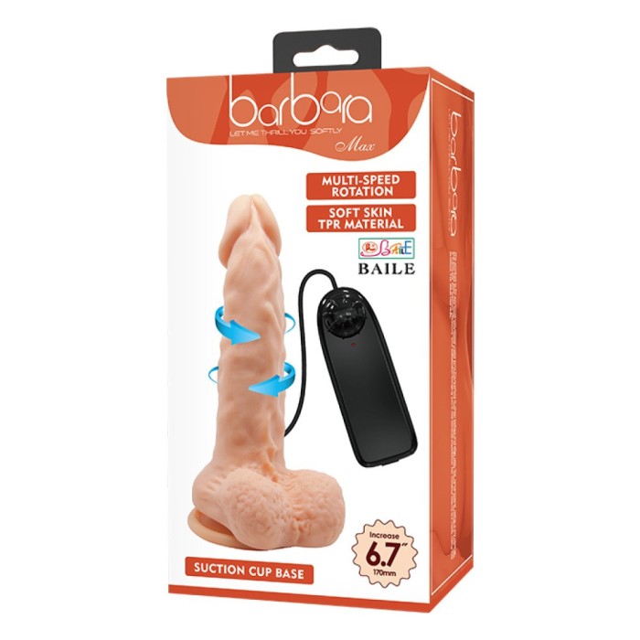 Barbara Max 6.7 &quot; - Vibrator Relistic cu Funcție Rotație, 17x3.7 cm