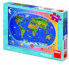 Puzzle XL - Harta Lumii (300 piese) PlayLearn Toys foto