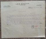 Scrisoare privind contract comercial, Leo Choiff Comission Agent Galatz 1935