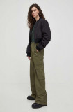 Levi&#039;s pantaloni de bumbac BAGGY CARGO culoarea verde, drept, medium waist