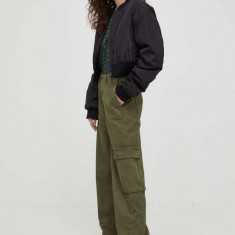 Levi's pantaloni de bumbac BAGGY CARGO culoarea verde, drept, medium waist