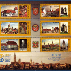 RO 2007 LP 1769 b "Sibiu - Capitala culturala Eu.2007" -bl. de 6, colita 400 MNH