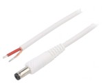 Cablu Alb 1x1mm2 DC 5.5/2.1 1.5m, WEST POL