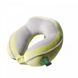 Pern&Auml; de c&Auml;l&Auml;torie ergonomic&Auml; pentru g&Atilde;&cent;t &Egrave;i cap, umplutur&Auml; din bumbac, confort maxim, model brodat crocodil, 28x28x10 cm, verde