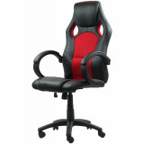 Scaun pentru gaming, inaltime maxima 130 cm, suporta 110 kg, Negru/Rosu, General