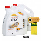 Set 2 Buc Ulei Motor Castrol GTX 5W-30 RN17 ACEA C3 Renault 5L 15CC30 + Filtru Ulei Mann Filter HU6011Z