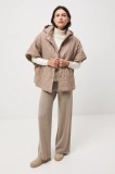 Medicine poncho culoarea bej, de tranzitie, oversize