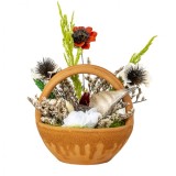 Aranjament cos mic din ceramica cu flori Zilan EXT10164