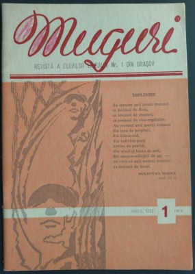 MUGURI:REVISTA LICEULUI NR.1 BRASOV:Alexandru Musina/Adrian Sarbu/Ion Aurel Pop+ foto