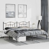 VidaXL Cadru de pat metalic cu tăblie, negru, 183x213 cm 353444