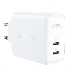 GaN USB-C 50W PD QC 3.0 AFC FCP alb A29 alb Acefast încărcător de rețea Acefast