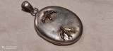 Argint MEDALION MASIV OPULENT PECTORAL cu LOCAS FOTOGRAFIE splendid VECHI de colectie UNIC