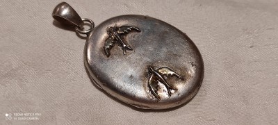 argint MEDALION MASIV OPULENT PECTORAL cu LOCAS FOTOGRAFIE splendid VECHI de colectie UNIC foto