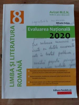 Limba si literatura romana clasa a 8-a Evaluarea nationala 2020- Mihaela Dobos foto