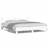 Cadru de pat cu tablie si LED, alb, 180x200 cm GartenMobel Dekor, vidaXL