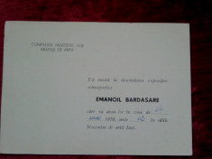 Invitatie expozitie: Emanoil Bardasare 1970 foto