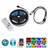 Banda LED TV RGB 5050, 3 metri, 90 led, Bluetooth, control telefon, telecomanda, IP65, USB, 5V, pentru iluminare ambientala TV