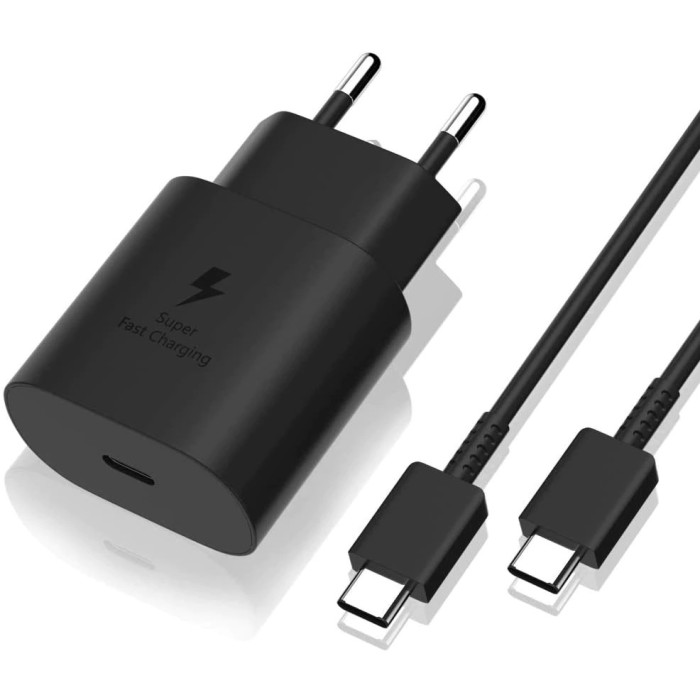 Incarcator universal 25 w usb-c + cablu type-c, flippy, negru