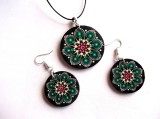 set bijuterii lemn cu mandala 42834