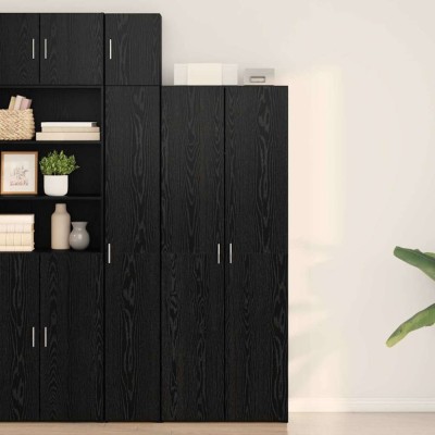 vidaXL Bufet Stejar negru 70 x 42.5 x 185 cm Lemn compozit foto