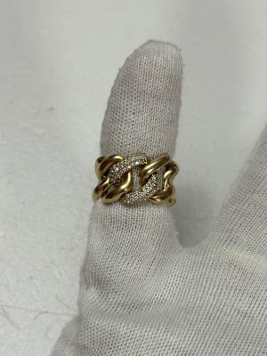 INEL AUR 14K + Cristale Zirconia - Lat - Tip &amp;quot; Lant&amp;quot; - 5.4g. - Doar 315lei/gr. ! foto