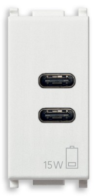 Priza USB tip C dubla 5V 3A 1M Vimar Plana alb 14292.CC foto
