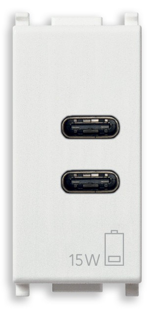 Priza USB tip C dubla 5V 3A 1M Vimar Plana alb 14292.CC