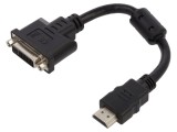 Adaptor DVI-I (24+5) la HDMI 0,2m - Negru, 4K UHD